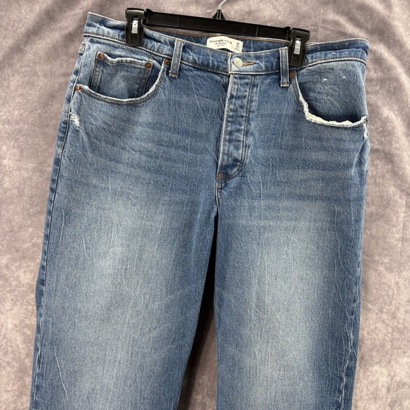 Abercrombie & Fitch Denim - Abercrombie Fitch Jeans Womens 32/14 Reg 90s Baggy Low Rise Med Blue Wash